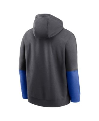Men's Anthracite/Royal Florida Gators 2024 Sideline Club Pullover Hoodie
