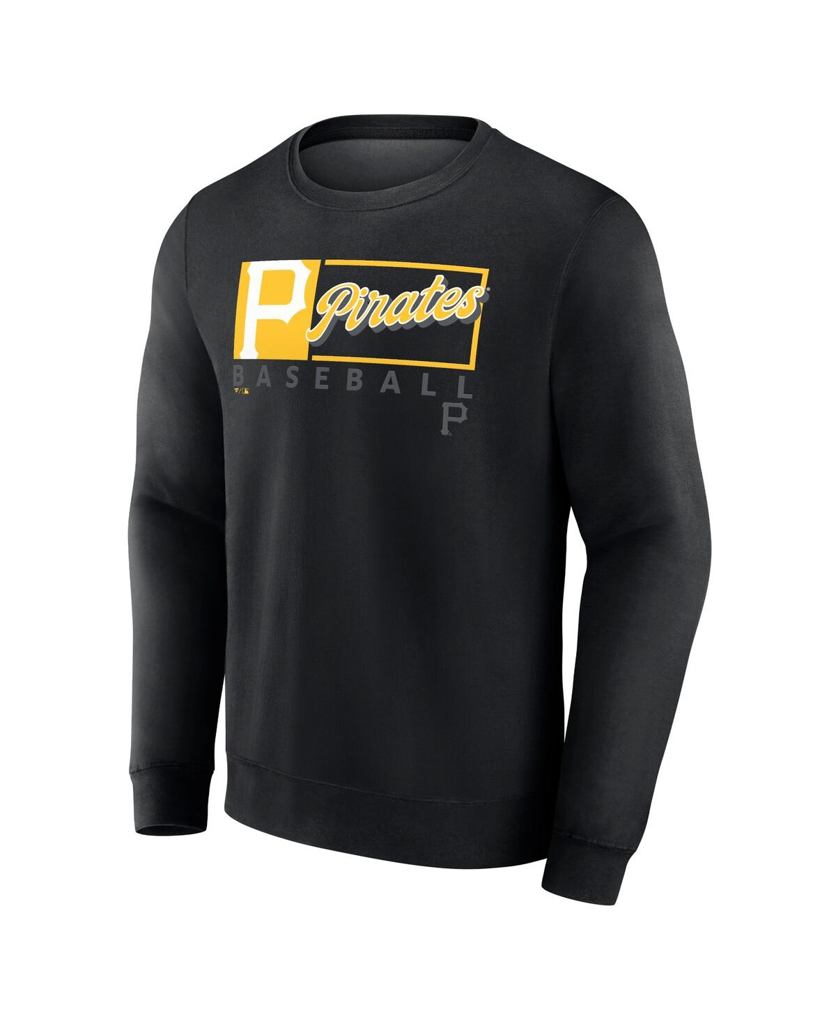 Fanatics Men's Black Pittsburgh Pirates Focus Fleece Pullover Sweatshirt In Black