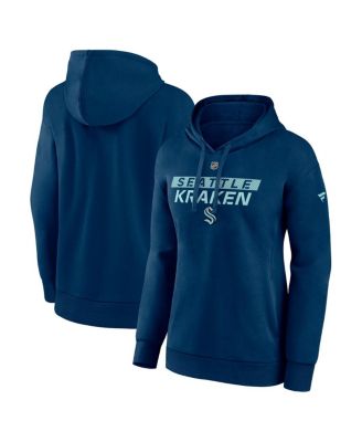Fanatics - Women's Navy Seattle Kraken Authentic Pro Core Primary Fleece Pullover Hoodie