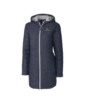 Women's Heather Navy Notre Dame Fighting Irish Rainier PrimaLoft Hooded Long Coat