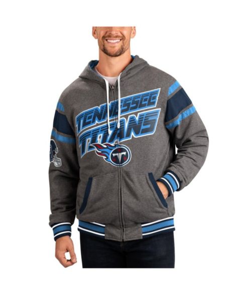 Мужская куртка G-III Sports by Carl Banks Gray/Navy Tennessee Titans Extreme Full Back Reversible Full-Zip
