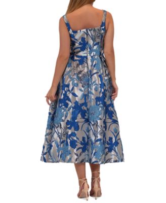 Donna Ricco Women's Floral Jacquard Midi Dress - Macy's