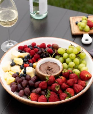 Wood Plus Collection Chip and Dip Serving Bowl, Set of 2