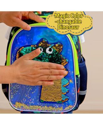 Toddler Dinosaur Backpack Reversible Sequins