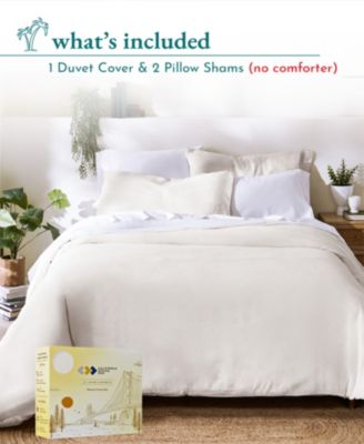 Heavy Slub Natural Beige 3-Piece Duvet Cover Set, Luxury 100% Cotton King Size Comforter Cover with 2 Pillow Shams, Button Closure, Corner Ties by California Design Den