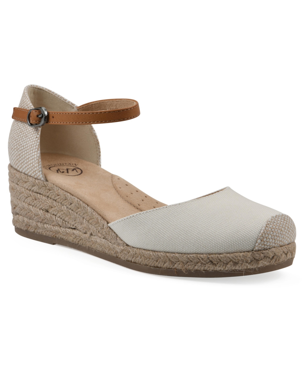 White Mountain Women's Maintain Espadrille Wedge Sandals In Natural Fabric