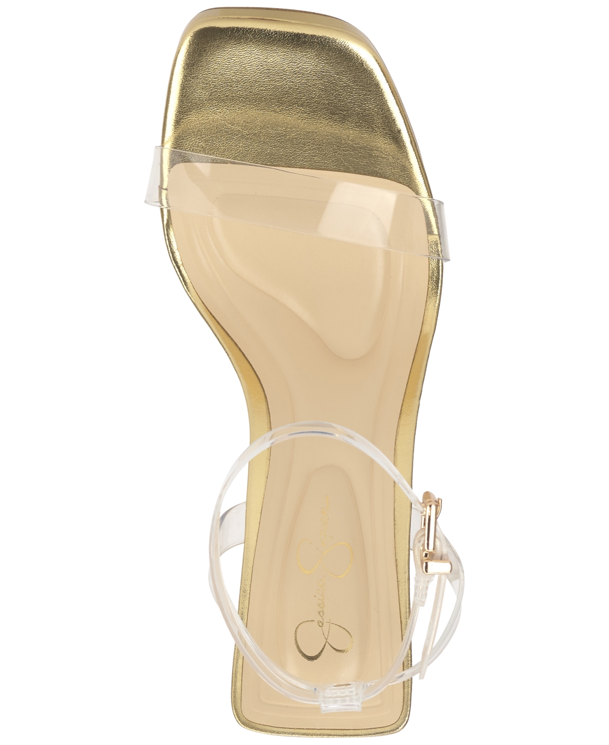 Jessica Simpson Women's Adonia Two-piece Platform Dress Sandals In Clear,gold