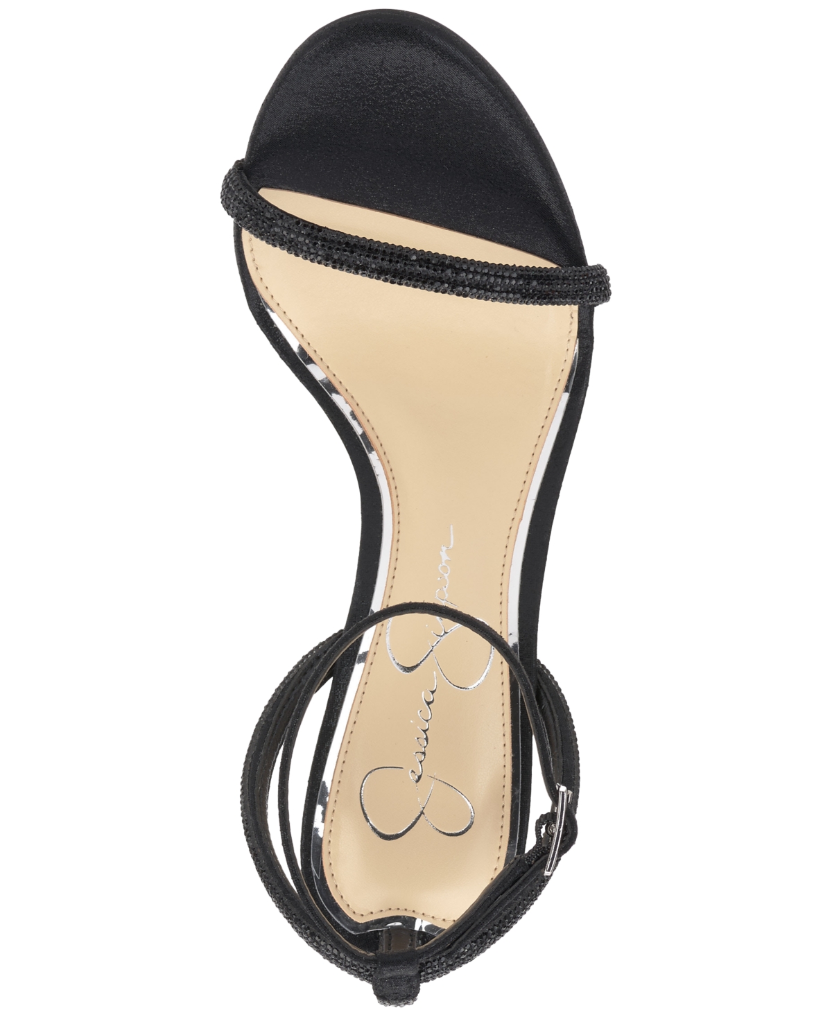 Jessica Simpson Women's Baharia Ankle-strap Dress Sandals In Black Rhinestone