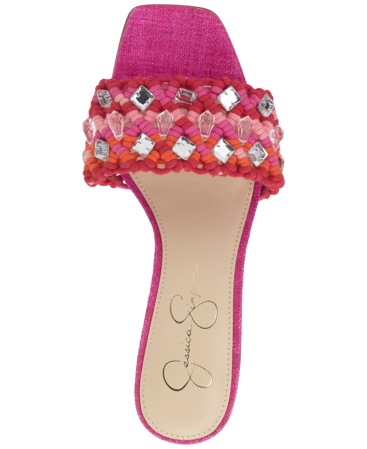 Jessica Simpson Cameleah 2 Beaded Sandal In Bright Orchid Knit Rope