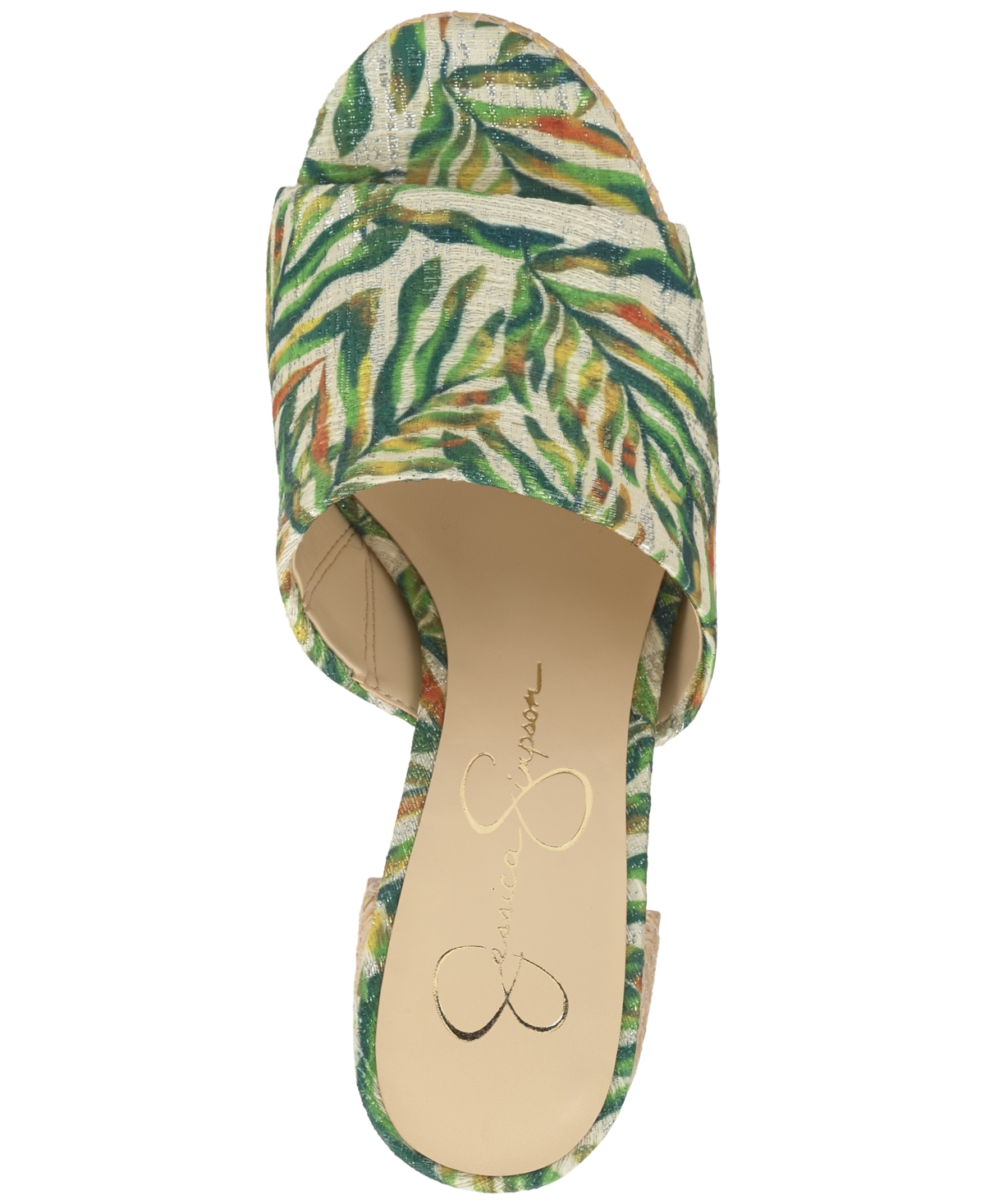 Jessica Simpson Women's Kameena Block-heel Slip-on Sandals In Green Multi