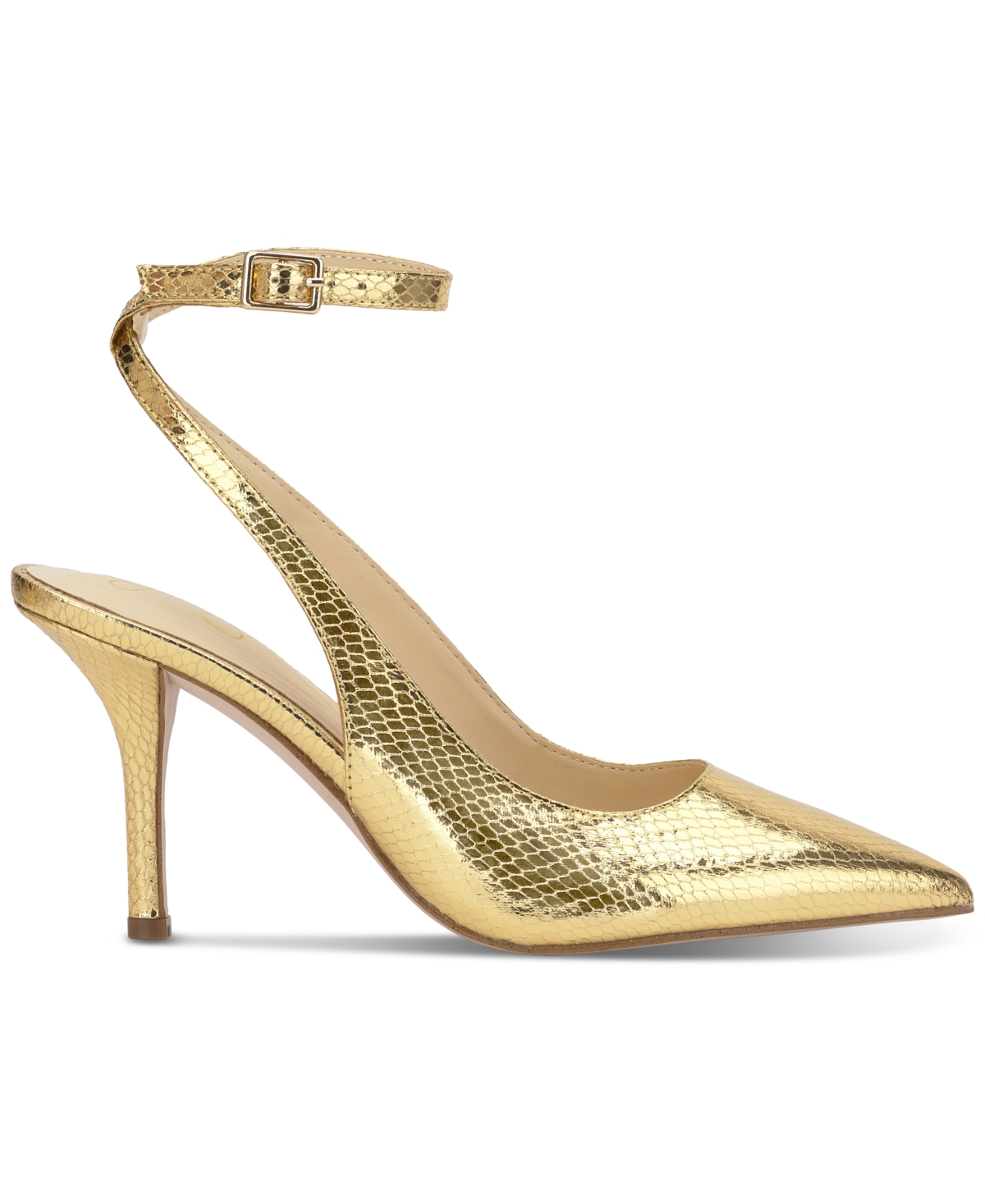 Jessica Simpson Women's Miriale Slingback Ankle-strap Pumps In Gold Snake