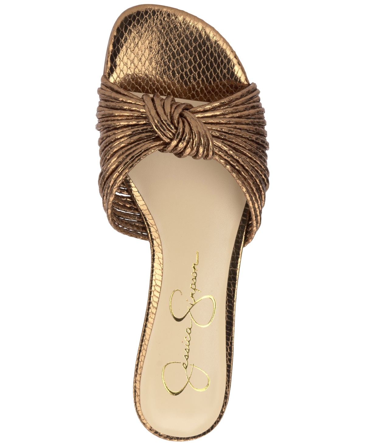 Jessica Simpson Dydra Slide Sandal In Bronze Snake