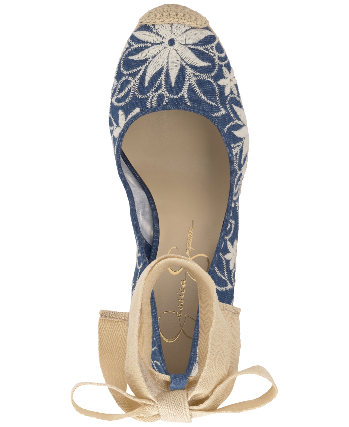 Jessica Simpson Women's Zexie Espadrille Wedge Sandals In Medium Blue Denim