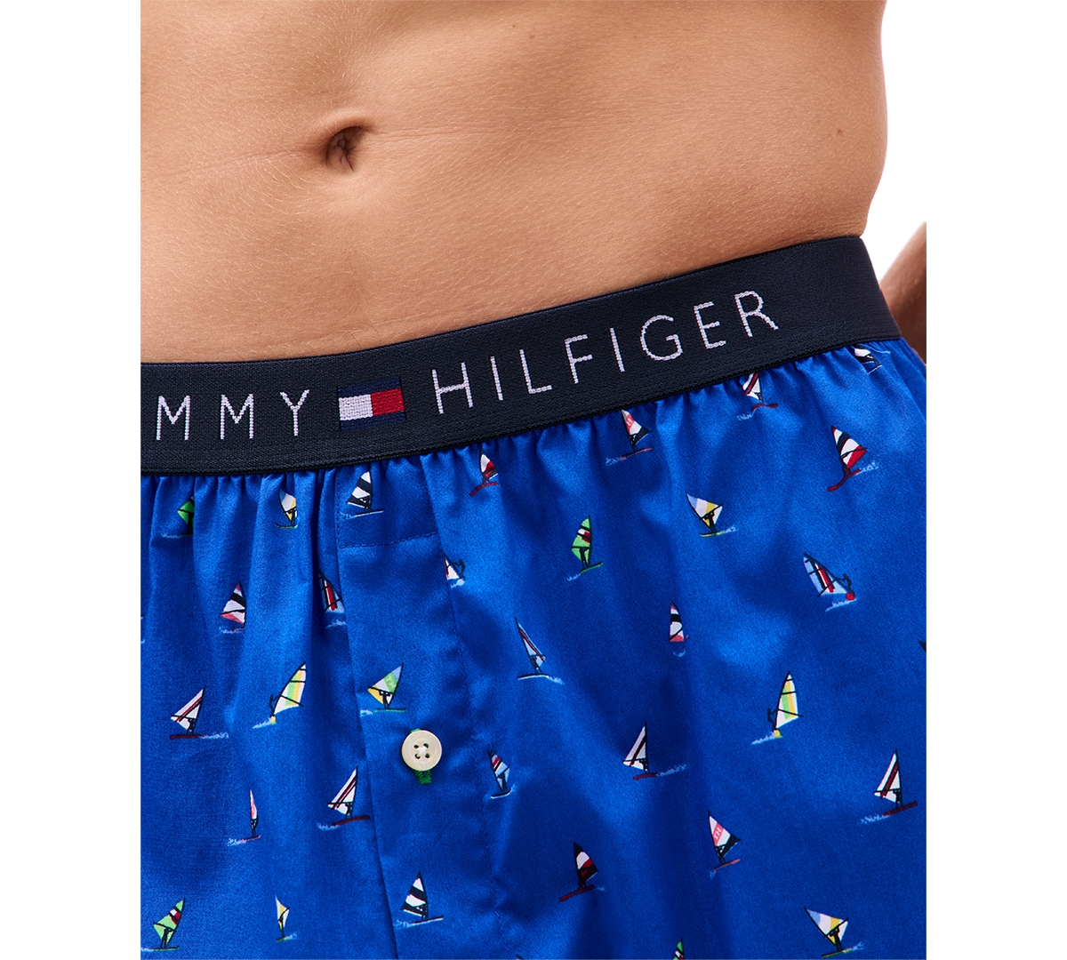Tommy Hilfiger Men's Printed Woven Boxers In Royalty Kite Surfer Print