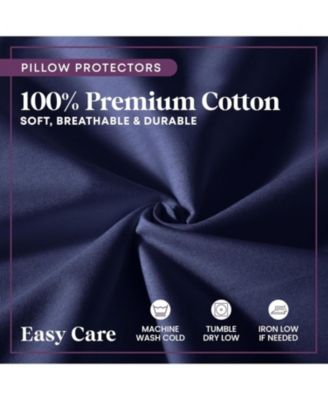 100% Cotton Standard Pillow Protector with Zipper - (2 Pack)