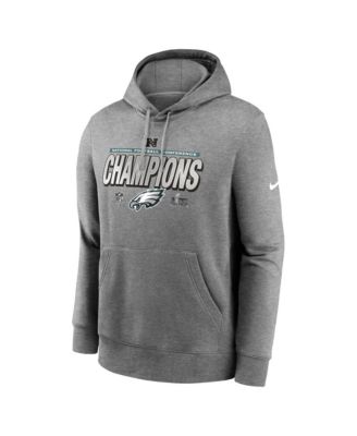 Nike - Men's Heather Charcoal Philadelphia Eagles 2024 NFC Champions Locker Room Trophy Collection Pullover Hoodie