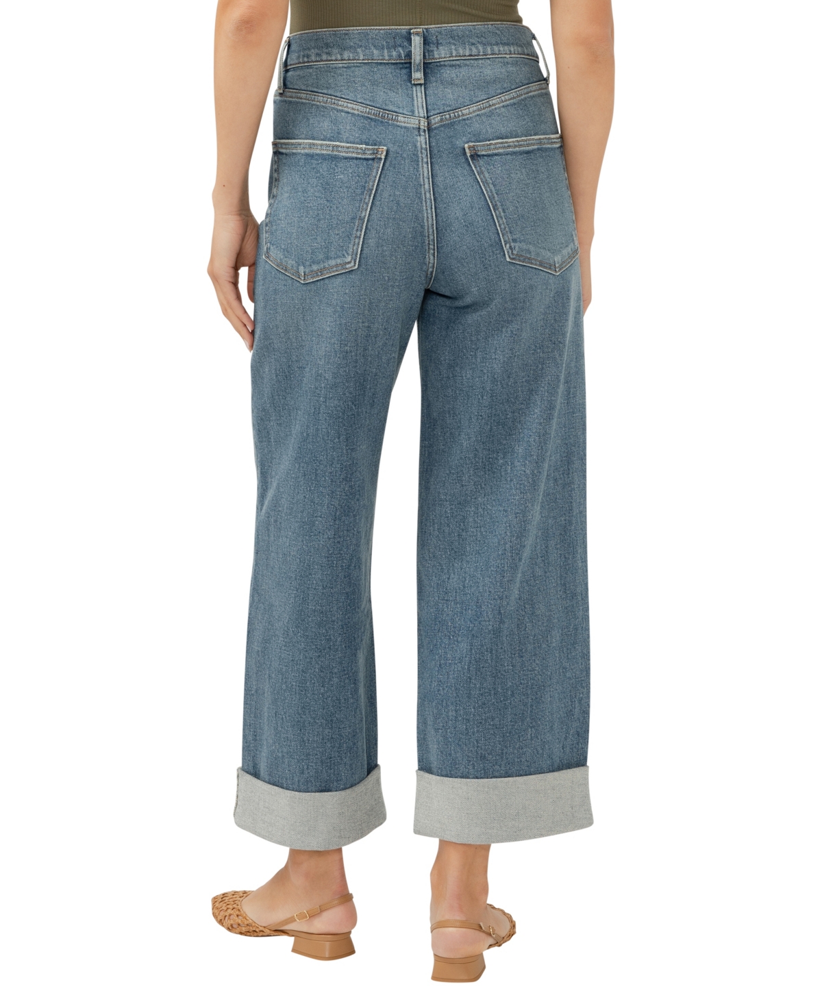 Shop Silver Jeans Co. Women's Be Easy High Rise Cropped Wide Leg Jeans In Indigo