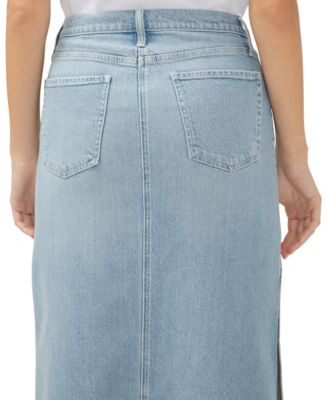 Women's Side Split Denim Maxi Skirt
