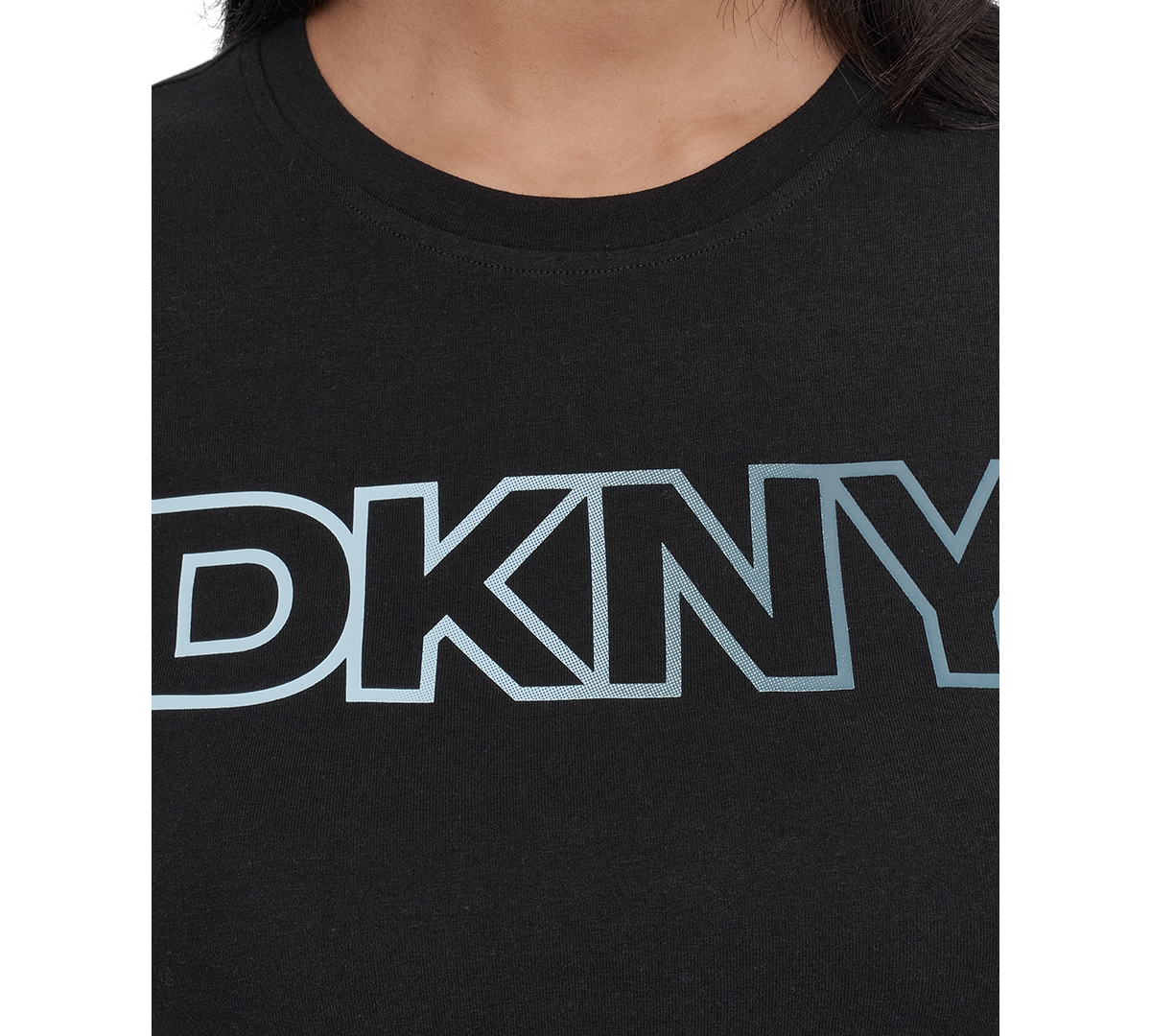 Dkny Sport Women's Ombre Outline-logo Crewneck T-shirt