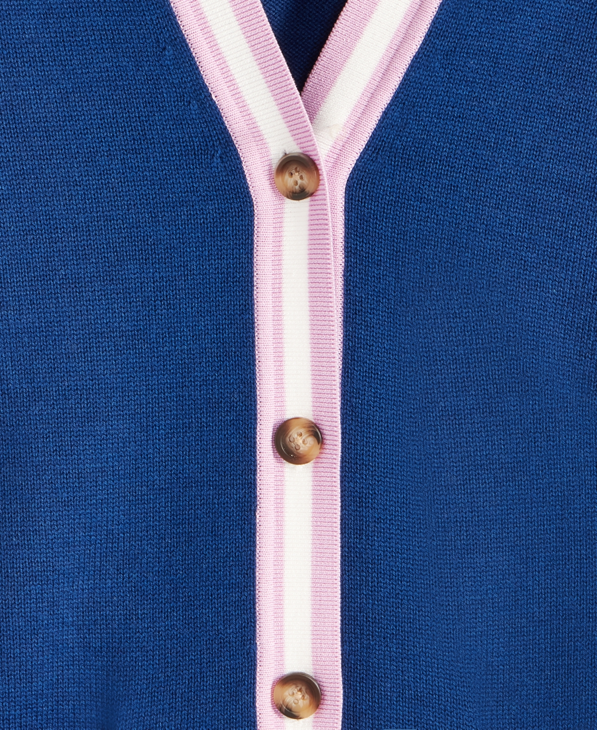 On 34th Women's Tipped Boyfriend Cardigan, Exclusively At Macy's In Blazing Navy