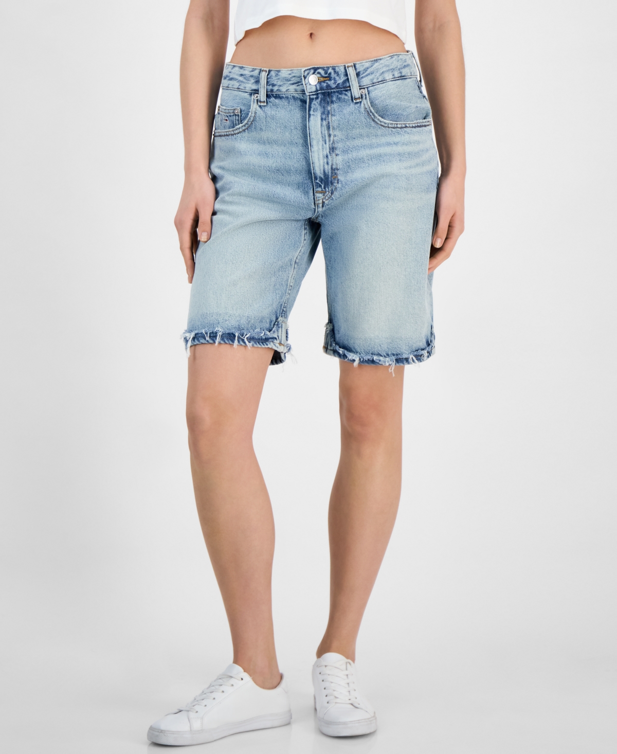 Tommy Jeans Women's Mia Relaxed Denim Bermuda Shorts In Denim Light