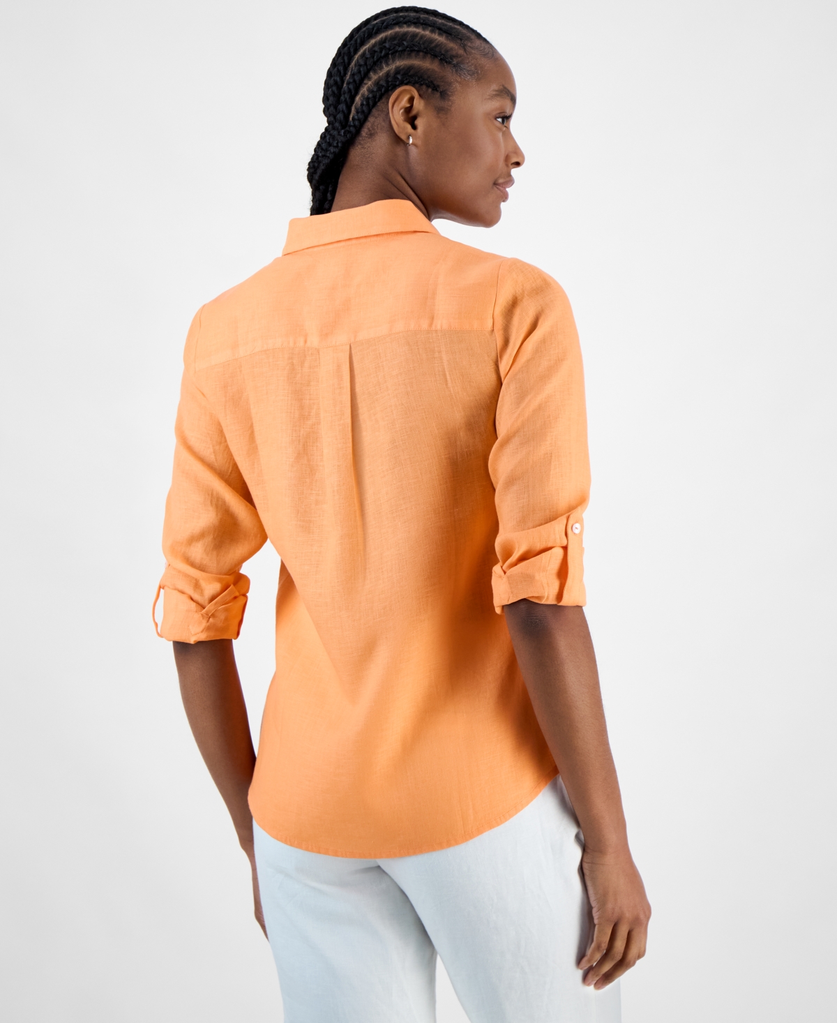 CHARTER CLUB WOMEN'S 100% LINEN SHIRT, CREATED FOR MACY'S 