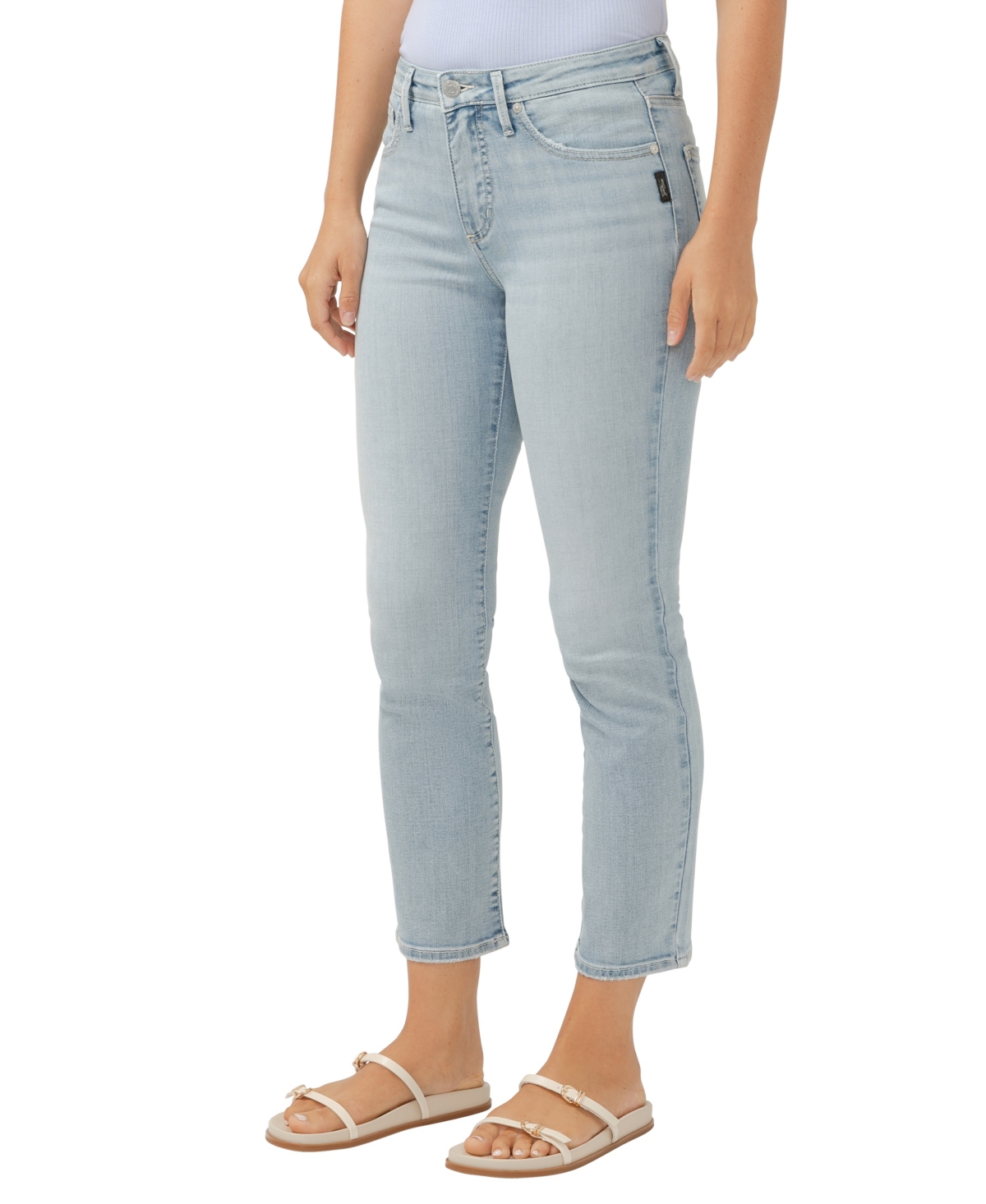 Shop Silver Jeans Co. Women's Isbister High Rise Ankle Straight Leg Luxe Stretch Jeans In Indigo