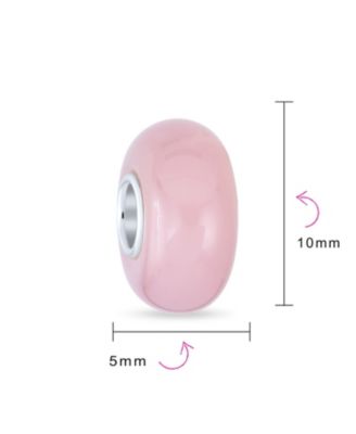 Smooth Opaque Murano Glass Charm Bead European Bracelets Sterling Silver