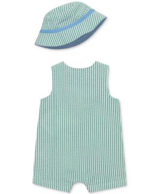 Baby Boys 2-Pc. Cotton Sunsuit & Bucket Hat Set