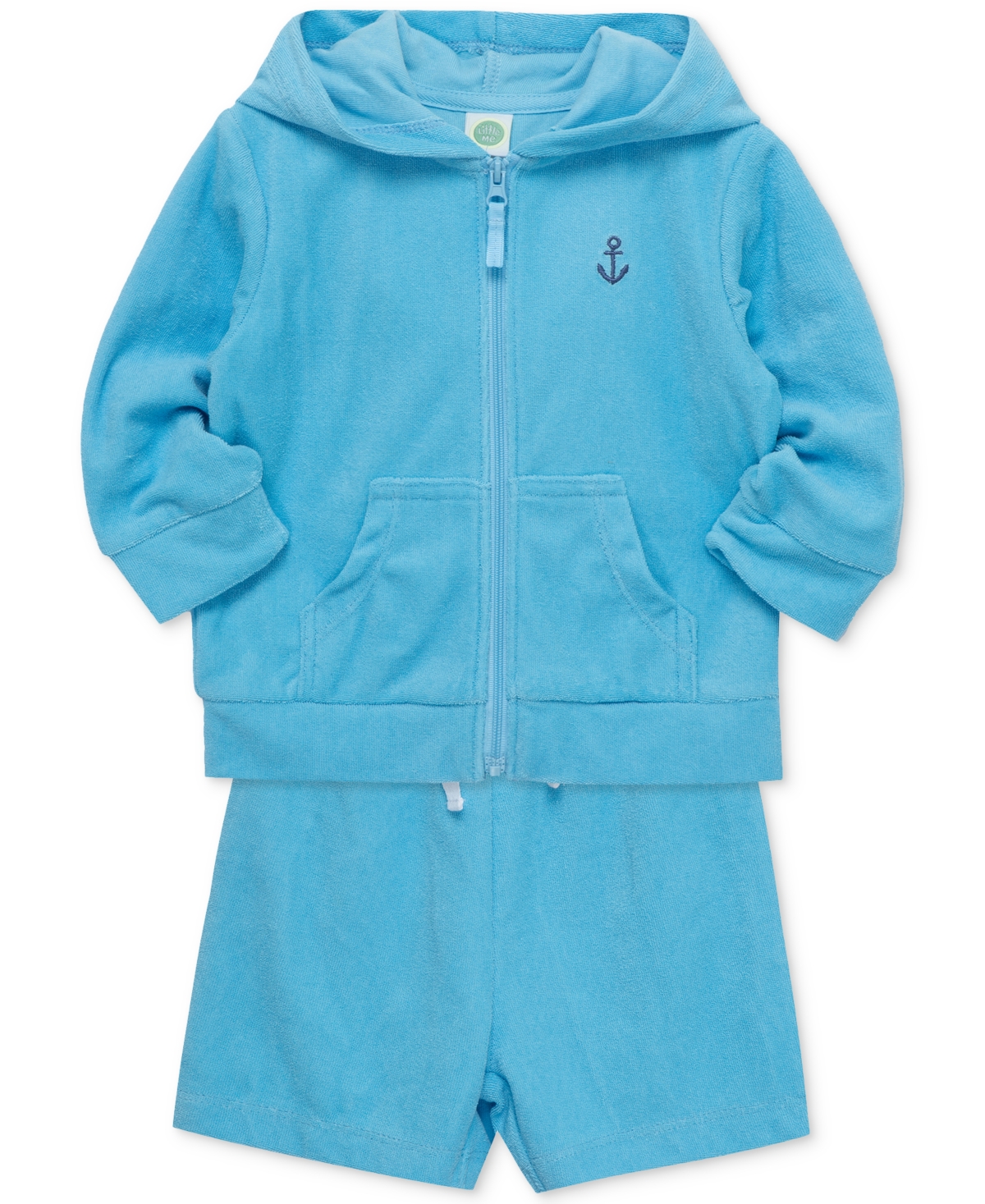 Little Me Baby Boys 2-Pc. Hoodie & Shorts Swim Cover-Up Set