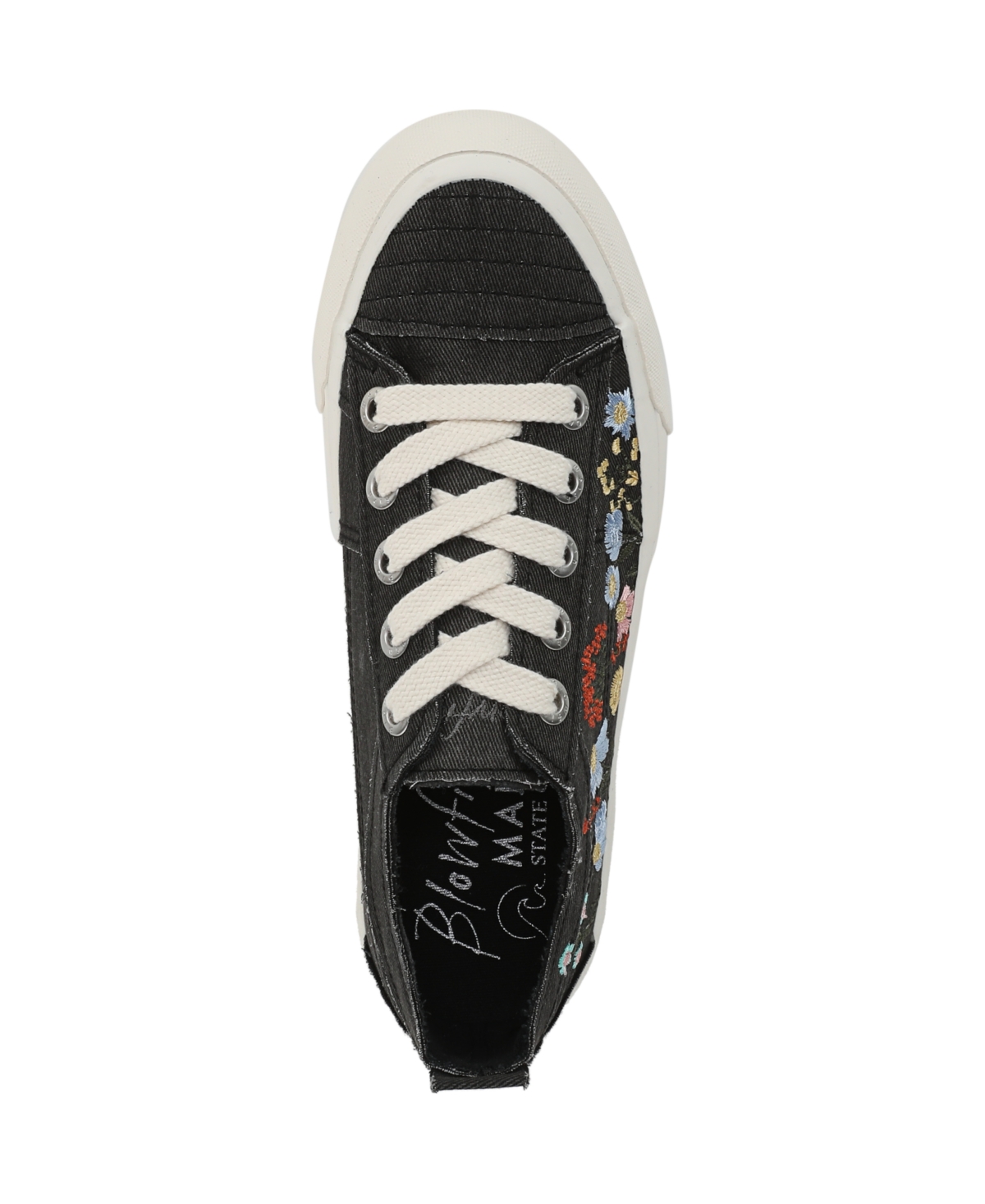 Shop Blowfish Malibu Women's Sadie-sun Embroidered Lace Up Platform Sneakers In Black.multi Embroidered Twill Fabric