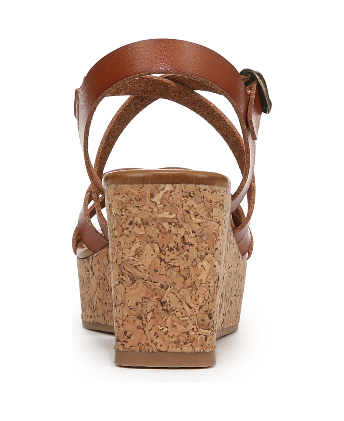 Shop Blowfish Malibu Women's Aurora Open Square Toe Strappy Wedge Sandals In Scotch Brown Faux Leather