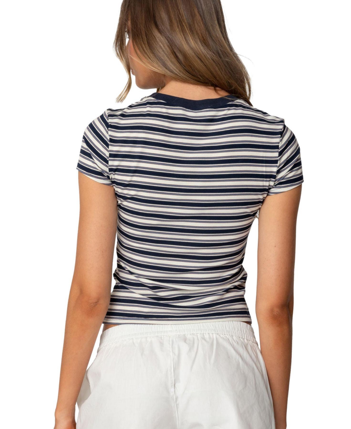 Edikted Womens Arlyn Striped T Shirt