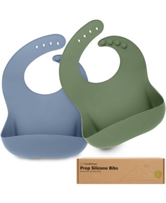 2-Pack Silicone Bibs For Babies, Food Grade Silicone Baby Bibs for Eating, Feeding, Toddler Bibs, Boys, Girls