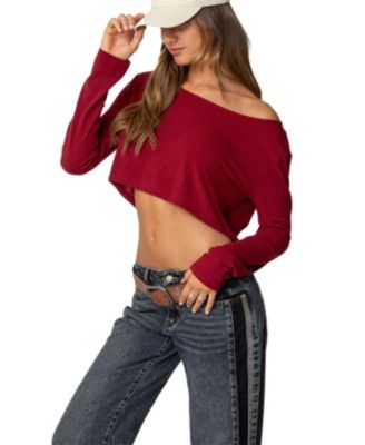 Women's Cropped Off Shoulder Top