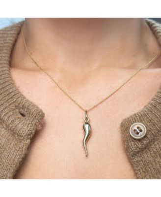 Gold Horn Necklace 14K Gold