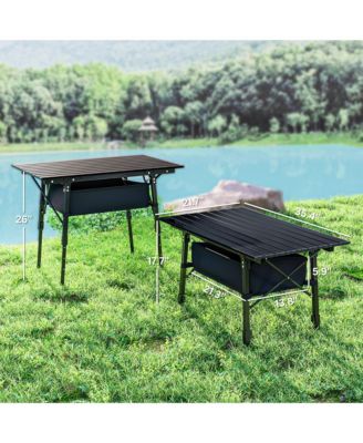 3ft Camping Table, Adjustable Height Small Folding Table,