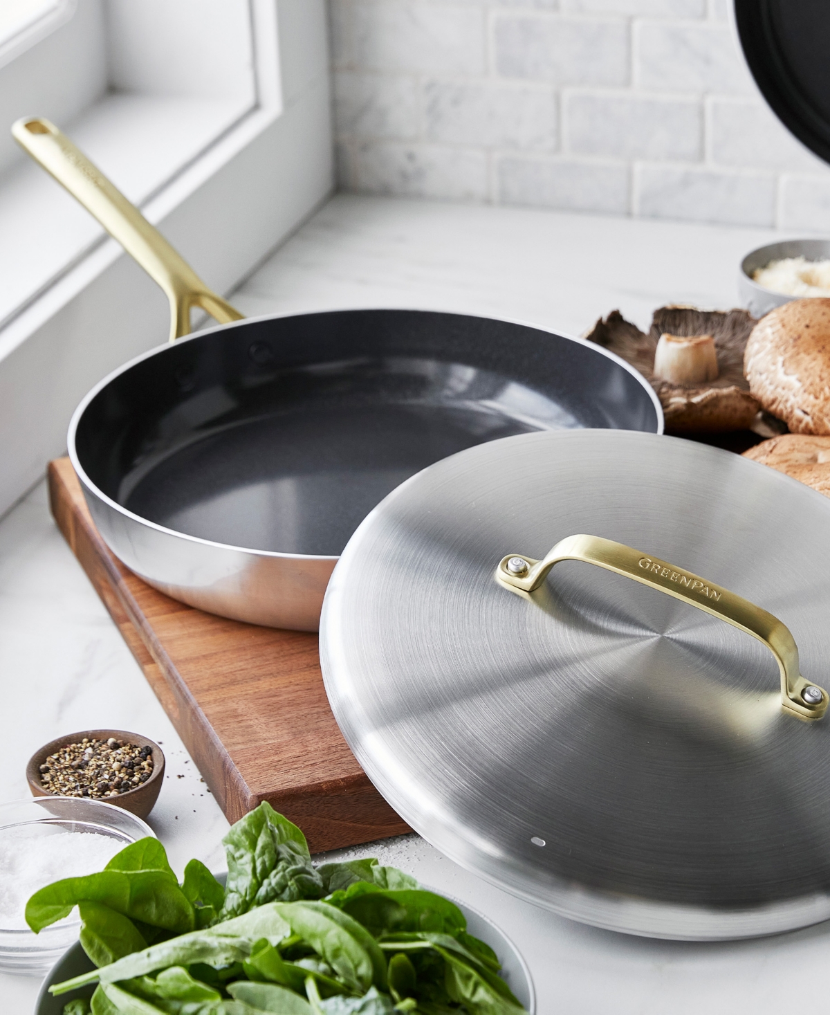 Greenpan Gp5 Stainless Steel 12" Frypan In Silver