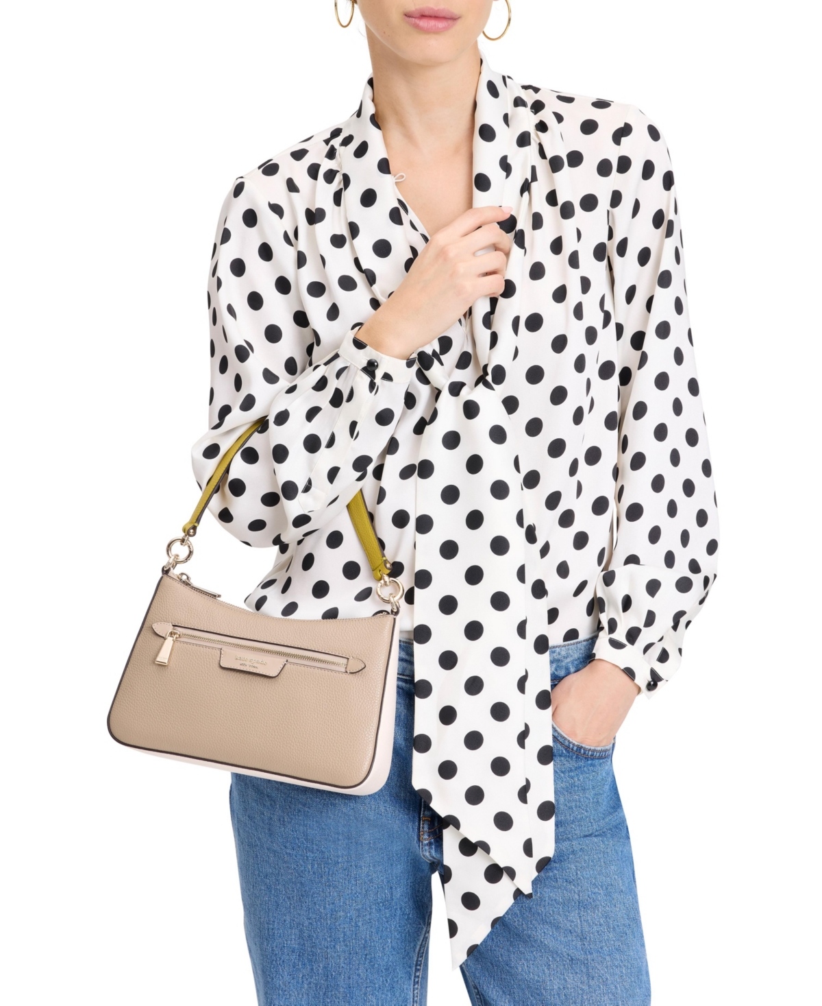 Kate Spade Hudson Convertible Medium Crossbody Bag In Timeless Taupe Multi