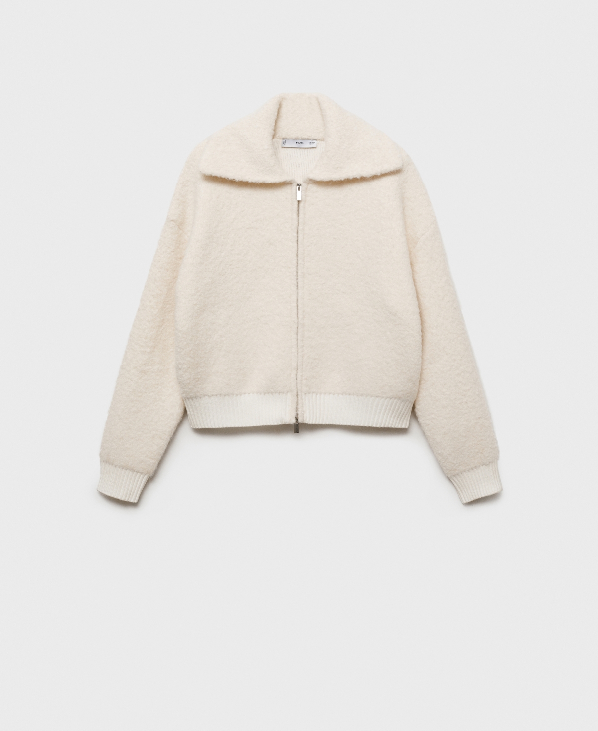Mango Women's Boucle Wool Blend Jacket In Ecru