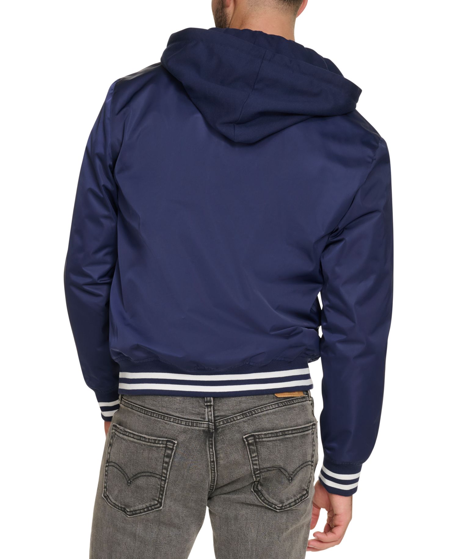 Men's Jersey Hood Varsity Bomber Jacket