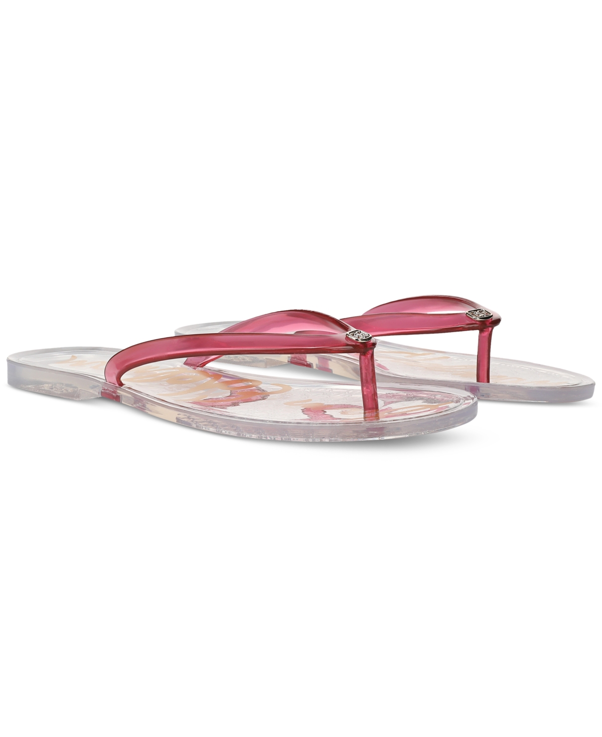 Shop Sam Edelman Women's Dean Jelly Thong Flat Sandals In Clear Pink Jelly