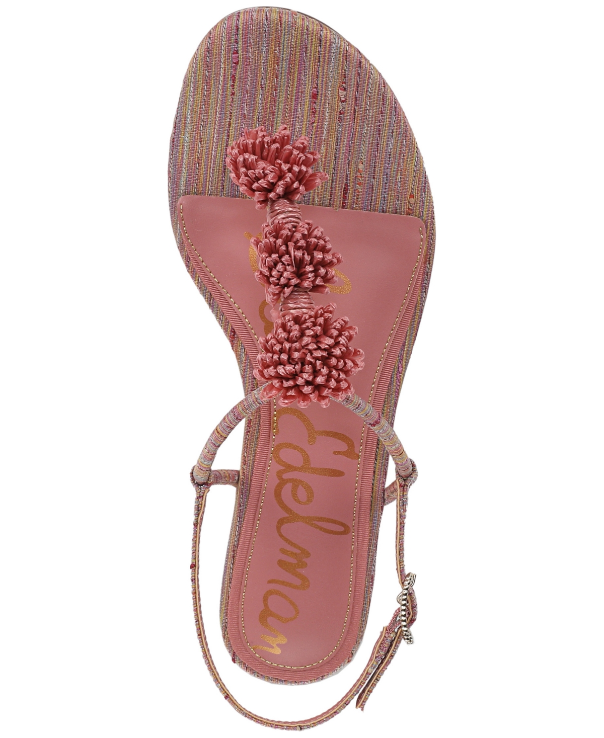 Sam Edelman Eliza Woven Thong Sandals In Pink Lily Stripe