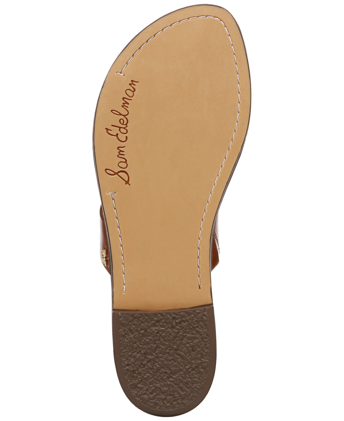 Sam Edelman Gala Double Strap Slide Sandal Cognac Leather In Cognac Brown Leather