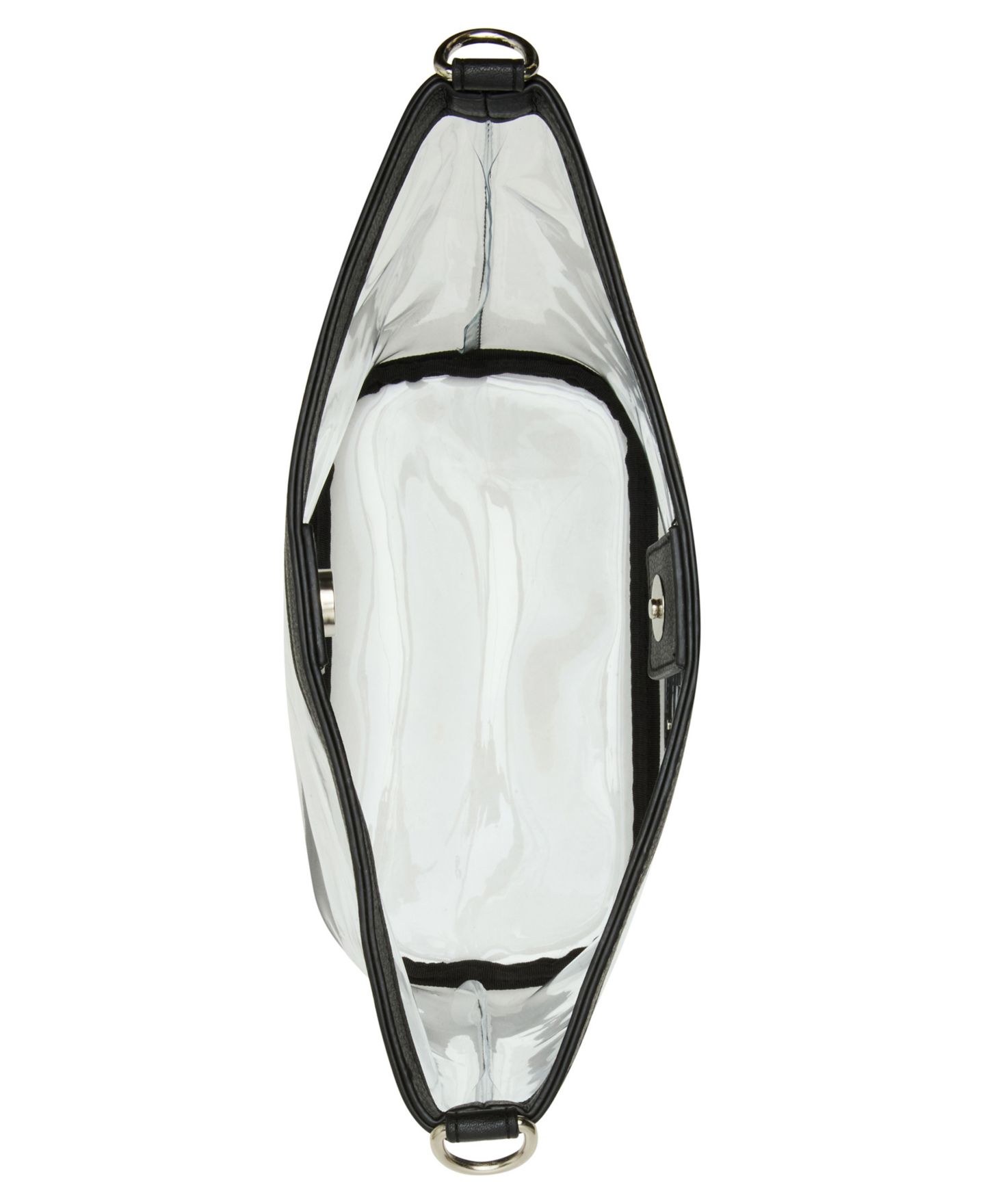 Женская сумка Madden Girl Cleo Clear Vinyl Small Bucket Crossbody, цвет: Чёрный — фото 3