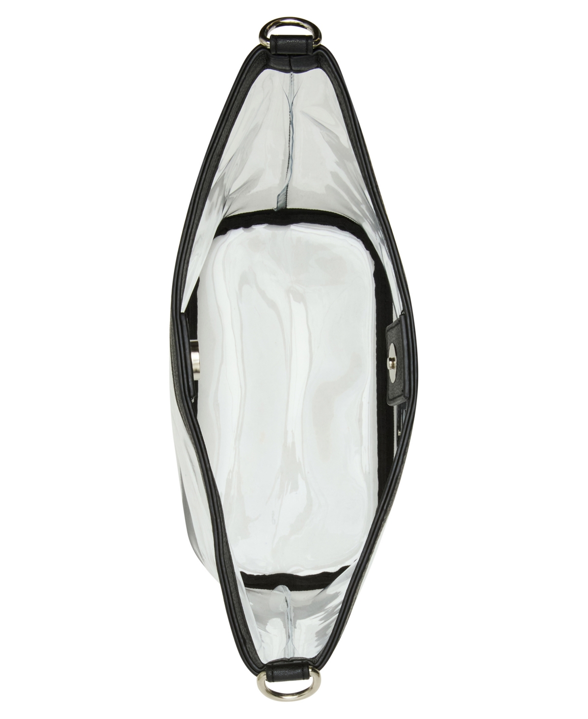 Madden Girl Cleo Clear Vinyl Bucket Crossbody Bag In Black