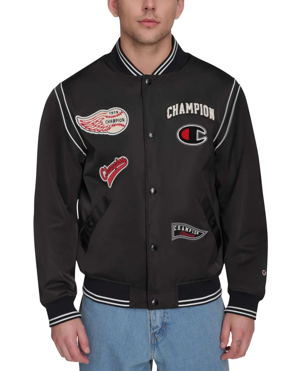 Men's Varsity Patch Bomber Jacket - Chili Pepper