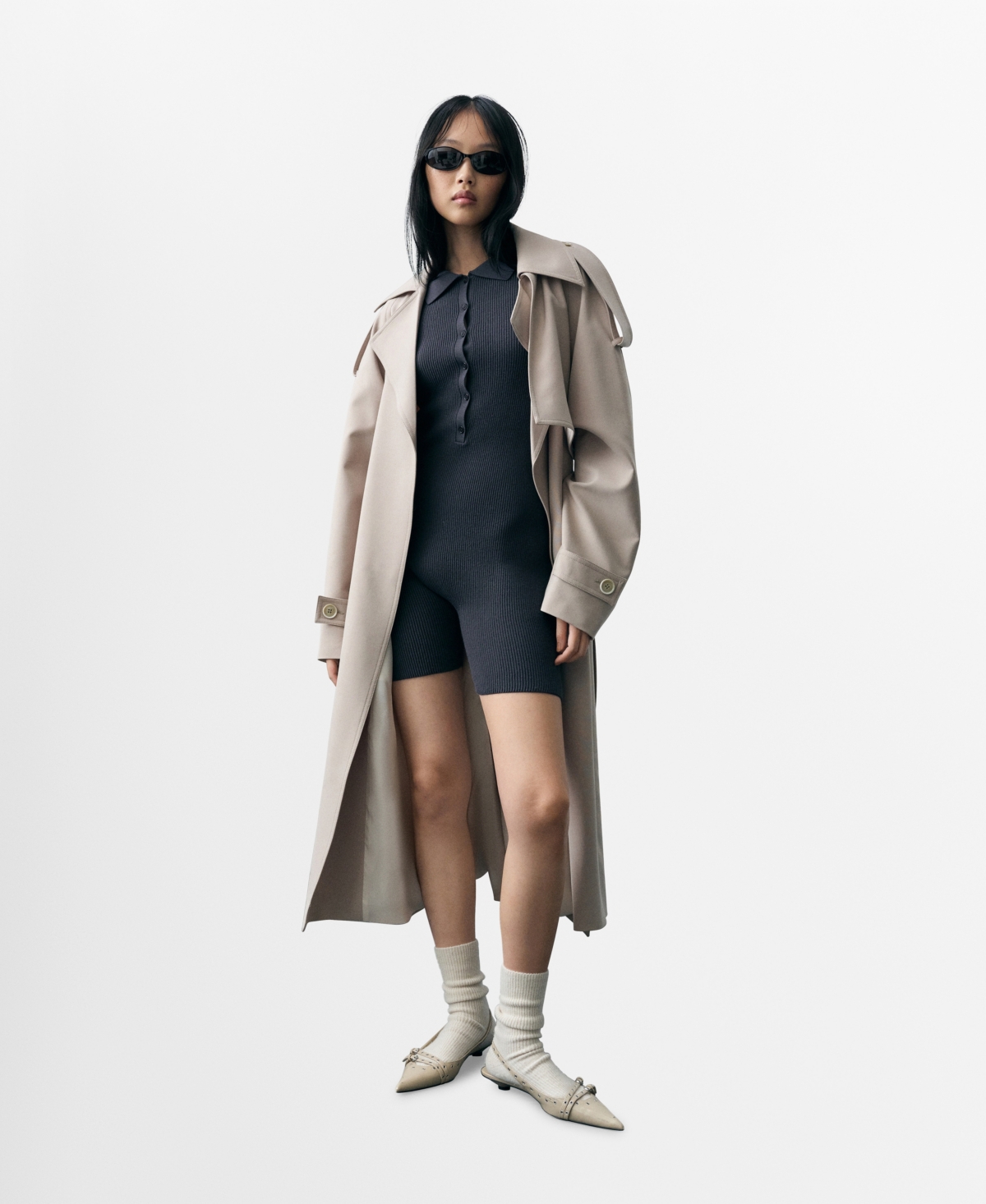 Mango Women's Polo Neck Romper In Charcoal