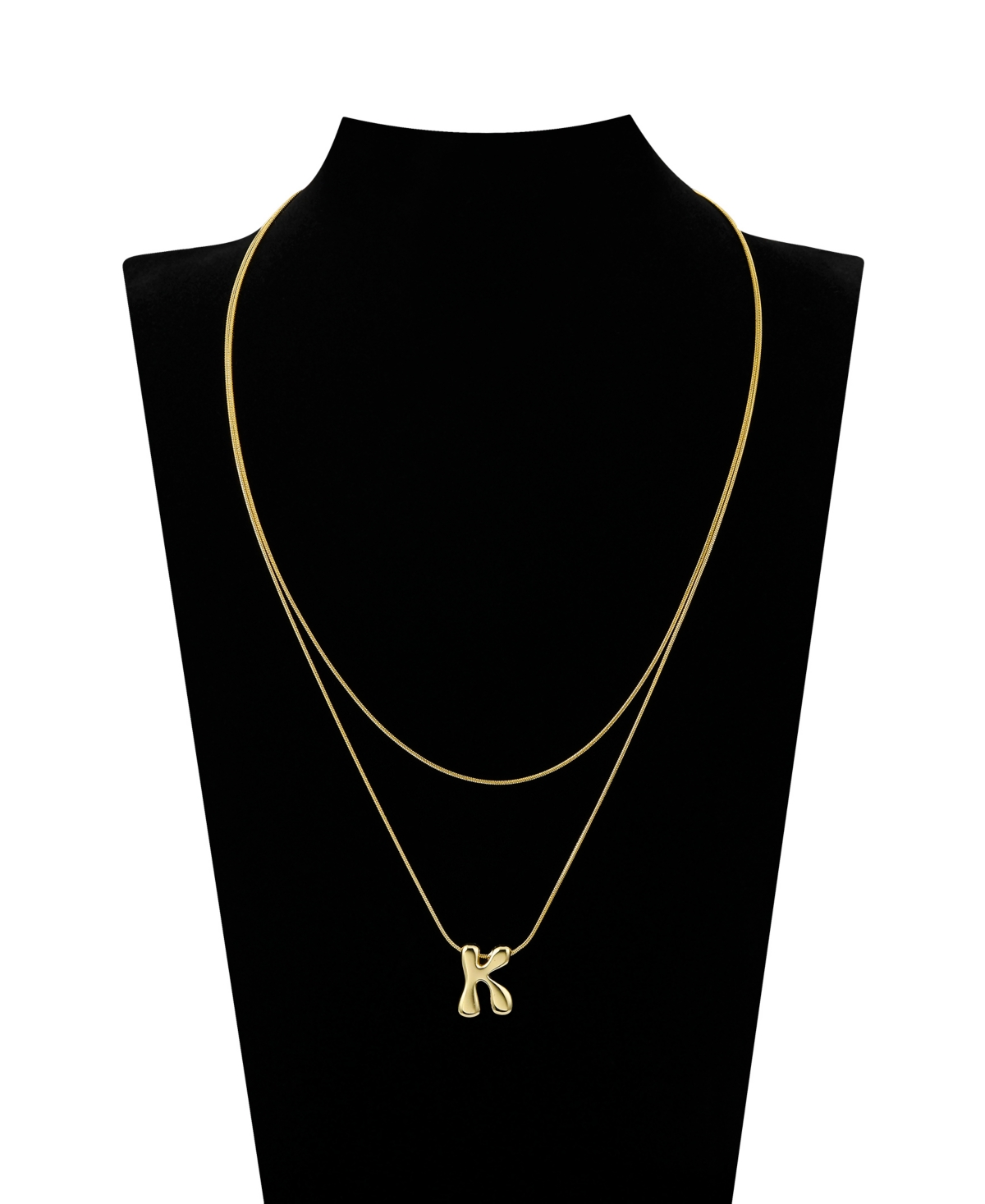 Unwritten X Moda Sport Silver Tone Water Resistant Initial Layered Necklace In Gold K
