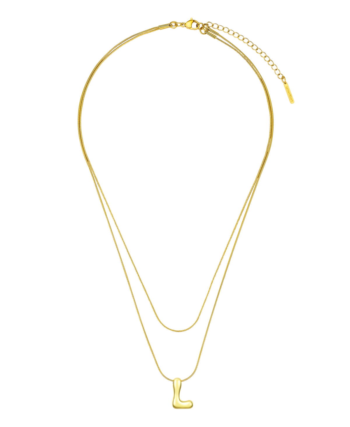 Unwritten X Moda Sport Silver Tone Water Resistant Initial Layered Necklace In Gold L